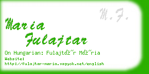 maria fulajtar business card